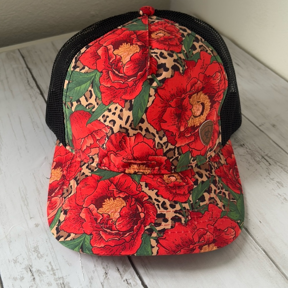 Ariat Floral Rose Trucker SnapBack Baseball Hat